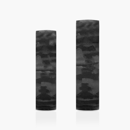 Obrączki ślubne: carbon, złote, płaskie, 6 mm